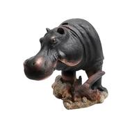 Obotsnoi Escultura decorativa de hipopótamos para peceras, accesorio de paisajismo para acuarios familiares y oficinas, decoración única