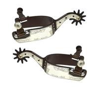 Obotsnoi Espuelas de caballo talladas a mano, accesorios de equitación de acero para competiciones ecuestres occidentales, espolón de caballo de acero de bajo carbono para hombres, mujeres y hombres