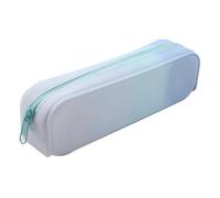 Obotsnoi Estuche de silicona resistente al agua con cremallera, organizador portátil para estudiantes, oficina, profesional, estuche para lápices, Azul claro degradado