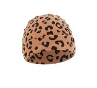 Obotsnoi Gorras suaves para bebé, transpirable, para bebés de 0 a 3 meses, primavera, otoño, bebé, recién nacidos, guardería, hospital, unisex, Estampado de leopardo café, Talla única