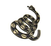Obotsnoi Insignia de serpiente resistente a la intemperie inspirada en la bandera de Gadsden en 3D de metal para automóvil, decoración de motocicletas, camiones, calcomanías de metal para motocicletas