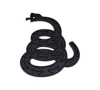 Obotsnoi Insignia de serpiente resistente a la intemperie inspirada en la bandera de Gadsden en 3D de metal para automóvil, decoración de motocicletas, camiones, calcomanías de metal para motocicletas