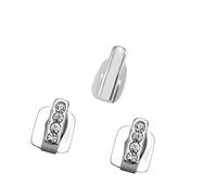 Obotsnoi Juego de 3 piezas de barbacoas odontológicas personalizables con dientes de metal brillantes para fiestas, incidentes, aspecto individualizado, color dorado y plateado, One Size, como se