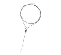Obotsnoi Juego de collar geométrico cuadrado de diamantes negros para elegancia misteriosa y diaria, One Size, como se describe, como se describe
