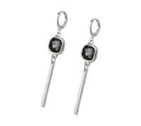 Obotsnoi Juego de collar geométrico cuadrado de diamantes negros para elegancia misteriosa y diaria, One Size, como se describe, como se describe