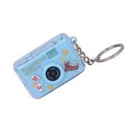 Obotsnoi Llavero resistente con luz LED con botón de presión, función de sonido, soporte en forma de cámara para llevar todos los días, llavero personalizado de año de caballo, azul, Talla única