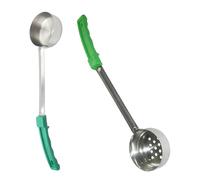 Obotsnoi Paquete de 2 cucharas multiusos para salsa y sopa con mango de goma producidas para un fácil manejo y limpieza. Cucharas de sopa