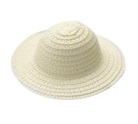 Obotsnoi Pequeño sombrero sin terminar para decoración hecha a mano, sombreros de papel de ratán ligero para bodas, fiestas de cumpleaños de niños, manualidades