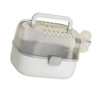 Obotsnoi Portador de viaje para hámster, jaula portátil de polipropileno amarillo con botella de agua adjunta para viajes cortos y cuidado diario, jaula segura de escape, transportadores transpirables