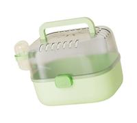 Obotsnoi Portador de viaje para hámster, jaula portátil de polipropileno amarillo con botella de agua adjunta para viajes cortos y cuidado diario, jaula segura de escape, transportadores transpirables