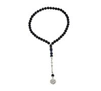 Obotsnoi Pulsera de cuentas de oración minimalista, piedras lisas para atención plena y práctica espiritual, rosario de piedra natural, One Size, como se describe