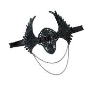 Obotsnoi Pulsera de pierna de cadena oscura modificable para mujer, para boda, recepción, disfraces, complementos de calavera de forastero, Negro, Talla única