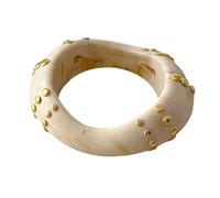 Obotsnoi Pulsera de resina exagerada que muestra una forma irregular y detalles de tachuelas para accesorios destacados geométricos, talla única, como se describe