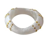 Obotsnoi Pulsera de resina exagerada que muestra una forma irregular y detalles de tachuelas para accesorios destacados geométricos, talla única, como se describe