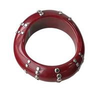 Obotsnoi Pulsera de resina exagerada que muestra una forma irregular y detalles de tachuelas para accesorios destacados geométricos, talla única, como se describe
