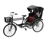 Obotsnoi Réplicas clásicas de triciclo modelo a escala 1:10, hechas a mano, decoraciones de hierro Rickshaw para sala de estar, exhibición, regalo aficionado, modelo de bicicleta de hierro