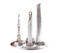 Obotsnoi Shanghai Orientals - Torre de perlas y aleaciones, modelo decorativo coleccionable con acabado antiguo, decoración del hogar, centro financiero global, aleaciones, modelo de regalo