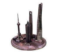 Obotsnoi Shanghai Orientals - Torre de perlas y aleaciones, modelo decorativo coleccionable con acabado antiguo, decoración del hogar, centro financiero global, aleaciones, modelo de regalo
