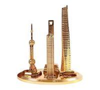 Obotsnoi Shanghai Orientals - Torre de perlas y aleaciones, modelo decorativo coleccionable con acabado antiguo, decoración del hogar, centro financiero global, aleaciones, modelo de regalo