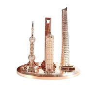 Obotsnoi Shanghai Orientals - Torre de perlas y aleaciones, modelo decorativo coleccionable con acabado antiguo, decoración del hogar, centro financiero global, aleaciones, modelo de regalo