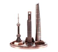 Obotsnoi Shanghai Orientals - Torre de perlas y aleaciones, modelo decorativo coleccionable con acabado antiguo, decoración del hogar, centro financiero global, aleaciones, modelo de regalo