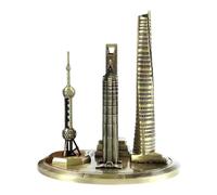 Obotsnoi Shanghai Orientals - Torre de perlas y aleaciones, modelo decorativo coleccionable con acabado antiguo, decoración del hogar, centro financiero global, aleaciones, modelo de regalo