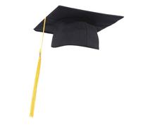 Obotsnoi Sombrero de graduación clásico negro con forro suave y borlas para ceremonias académicas de adultos y fotografía, sombrero de graduación para estudiantes universitarios