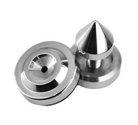 Obotsnoi Soporte para altavoz antivibración resistente, construcción de acero inoxidable para mejorar las claridades de sonido, almohadilla de aislamiento de vibraciones, color plateado