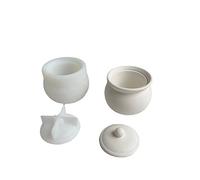Obotsnoi Tarro con tapa, moldes de silicona, botella de almacenamiento, resina epoxi, contenedor de caramelos, molde para decoración del hogar, tarro con tapa, molde de resina epoxi, botella de