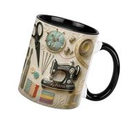 Obotsnoi Tazas grandes de cerámica con temática de costura de 325 ml, perfectas para café, té o bebidas calientes con diseño único. Taza de cerámica temática
