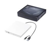 Obotsnoi Unidad de disco externa ligera para laptop y escritorio, soporta varios medios, instalación simple, unidad de disco externa silenciosa