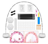 OBOVO Juego de arco de globos reutilizable, juego de soportes de arco de globos ajustables de 3.05 metros con base rellenable con agua y varillas de fibra duraderas para boda, graduación y nacimiento