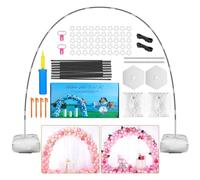OBOVO Kit de arco de globo reutilizable, juego de soporte de arco de globo ajustable de 10 pies con base rellenable de agua y bastones de fibra duradera para bodas, graduación y cumpleaños