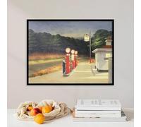 Obra clásica de Edward Hopper: Sol de la mañana en una cafetería. Póster, lienzo impreso, pintura, cuadro para decoración del hogar (60 x 85 cm).