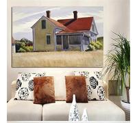 Obra clásica de Edward Hopper: Sol de la mañana en una cafetería. Póster, lienzo impreso, pintura, cuadro, decoración para el hogar (80x120cm/Sin marco).