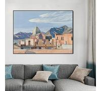 Obra clásica de Edward Hopper: Sol de la mañana en una cafetería. Póster, lienzo impreso, pintura, cuadro, decoración para el hogar (60x80cm/Sin marco).