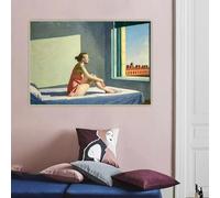 Obra clásica de Edward Hopper: Sol de la mañana, luz del sol en una cafetería. Póster, lienzo impreso, pintura, cuadro para decoración del hogar (40x55cm).