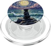 Obra de Arte Black Labrador Starry Night Puppy at The Beach PopSockets PopGrip para MagSafe