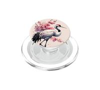 Obra de Arte de Acuarela de grulla de Cerezo japonés PopSockets PopGrip para MagSafe
