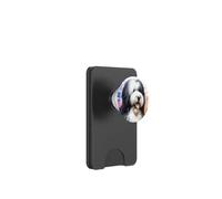 Obra de Arte de Acuarela de Perro Pastor inglés Antiguo PopSockets PopWallet para MagSafe