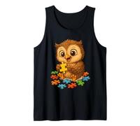 Obra de arte de búho, bonito diseño para los amantes de los búhos y rompecabezas Camiseta sin Mangas