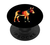 Obra de Arte de Burro Colorido Amante de los Animales Motivo Granja Hombres Mujeres PopSockets PopGrip Adhesivo