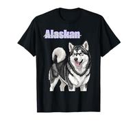 Obra de Arte de Dibujo de Perro Malamute de Alaska Camiseta