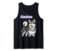 Obra de Arte de Dibujo de Perro Malamute de Alaska Camiseta sin Mangas