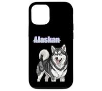 Obra de Arte de Dibujo de Perro Malamute de Alaska Carcasa para iPhone 12/12 Pro
