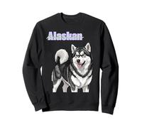 Obra de Arte de Dibujo de Perro Malamute de Alaska Sudadera