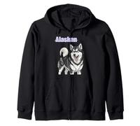 Obra de Arte de Dibujo de Perro Malamute de Alaska Sudadera con Capucha