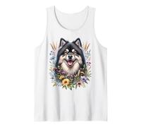 Obra de arte de flores silvestres de verano de perro lapphund sueco Camiseta sin Mangas