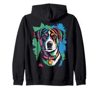 Obra de arte de Jack Russell Terrier Sudadera con Capucha