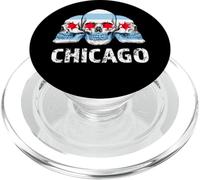 Obra de Arte de la Bandera de Chicago con Calaveras PopSockets PopGrip para MagSafe